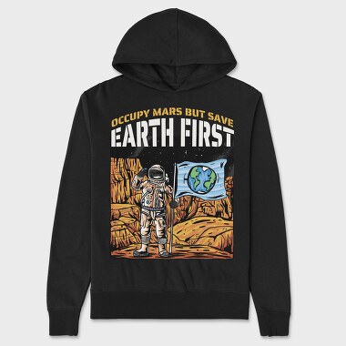 Astronaut in Mars, Unisex Men's Hoodie