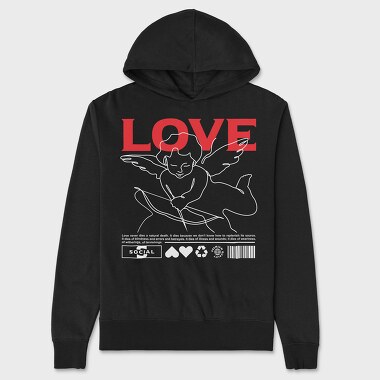 Love 2, Unisex Men's Hoodie