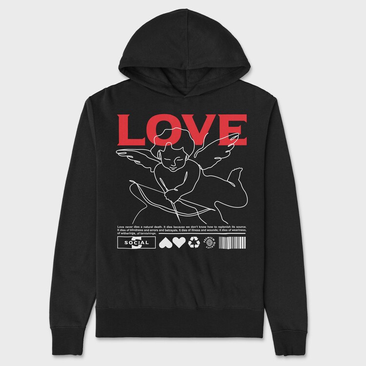 Love 2, Unisex Men's Hoodie