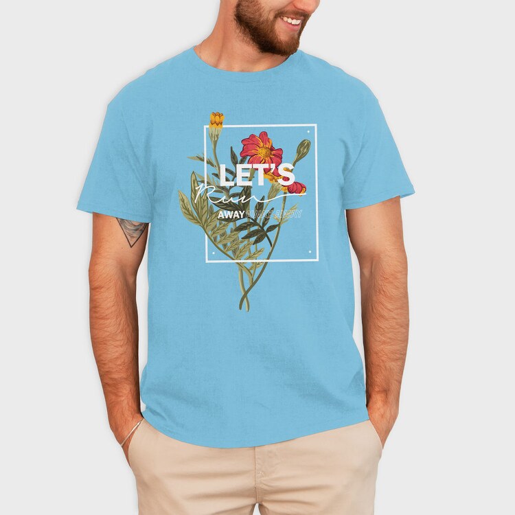 Fox and Sakura Tree, Unisex Men's T-Shirt