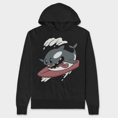 Surfing Orca, Unisex Men's Hoodie