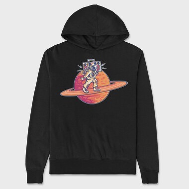 Astronaut Saturn, Unisex Men's Hoodie