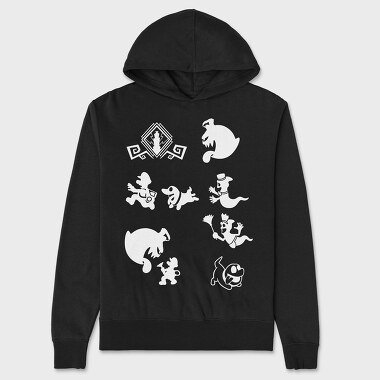 Luigis Mansion Stencil Silhouette, Унисекс Мъжко Суичър