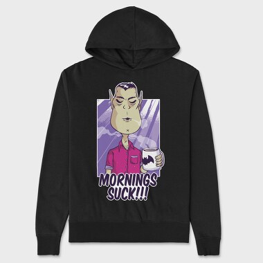 Mornings Suck Vampire, Unisex Men's Hoodie
