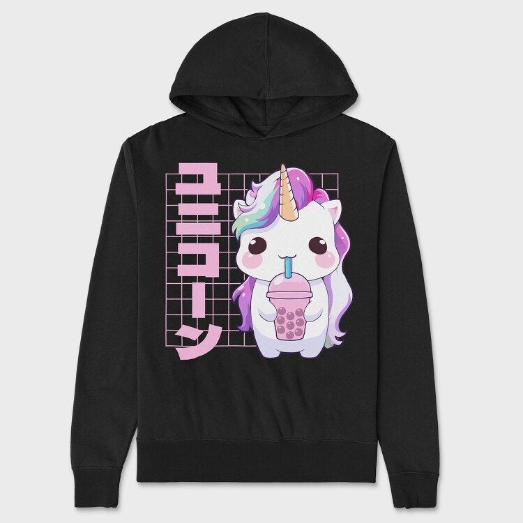 Unicorn Cute Boba Tea, Унисекс Мъжко Суичър