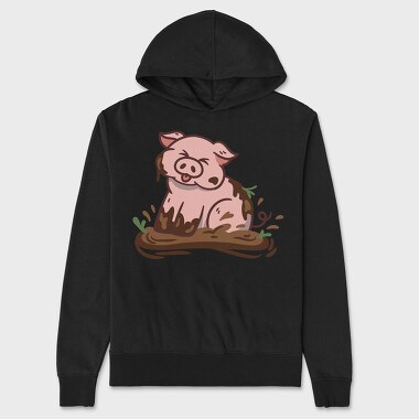 Cute Pig Mud, Unisex Men's Hoodie