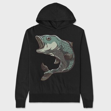 Jumping Pike Perch, Unisex Men's Hoodie
