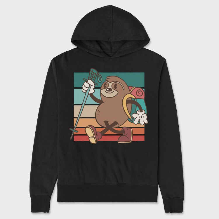 Sloth Hiker, Unisex Men's Hoodie