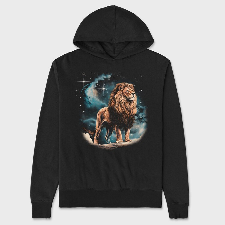 Lion Night Stars, Unisex Men's Hoodie