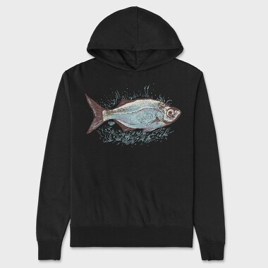 Fish Drawing, Unisex Men's Hoodie