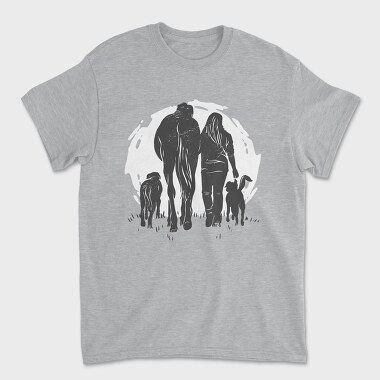 Unisex Men's T-Shirt, Girl Horse Dog