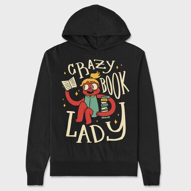 Crazy Book Lady, Unisex Men's Hoodie