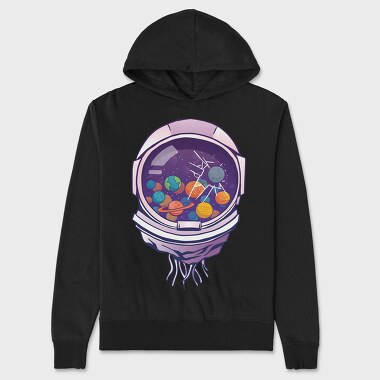 Astronaut Helmet And Planets, Унисекс Мъжко Суичър