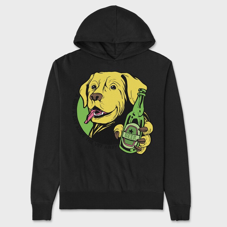 A Beer A Day Keeps Yhe Vet Away, Unisex Men's Hoodie