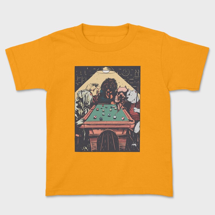 Big Dogs Billard, Kids' T-Shirt