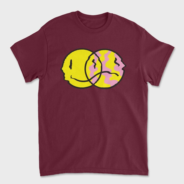 Happy Sad Emoji, Унисекс Мъжка Тениска