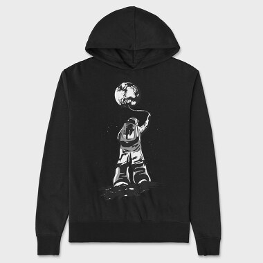 Astronaut Moon, Unisex Men's Hoodie