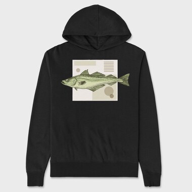 Pollock Fish, Unisex Men's Hoodie
