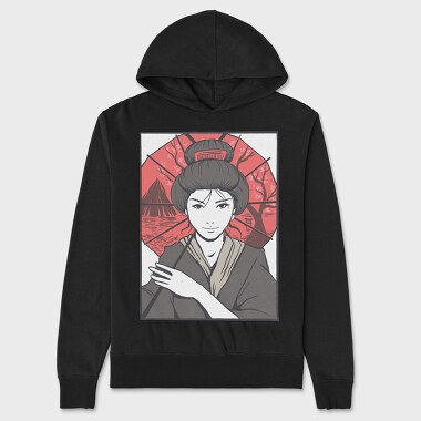 Geisha Umbrella, Unisex Men's Hoodie
