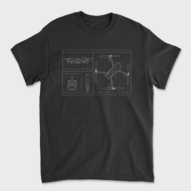 Unisex Men's T-Shirt, Drone Blueprint