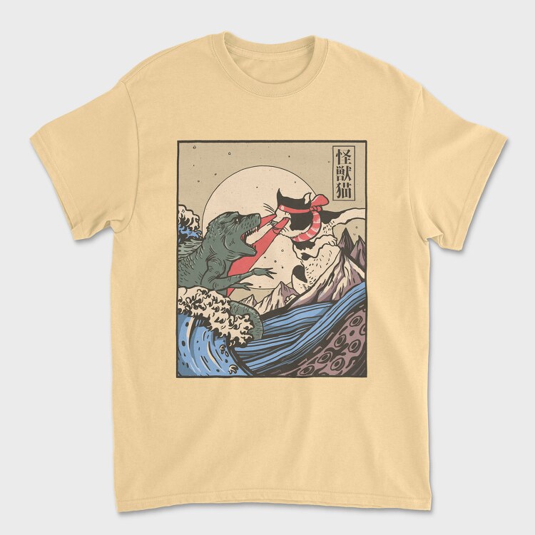 Kaiju Vs Cat, Unisex Men's T-Shirt