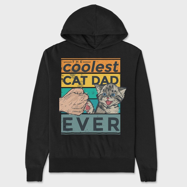 Coolest Cat Dad, Unisex Men's Hoodie