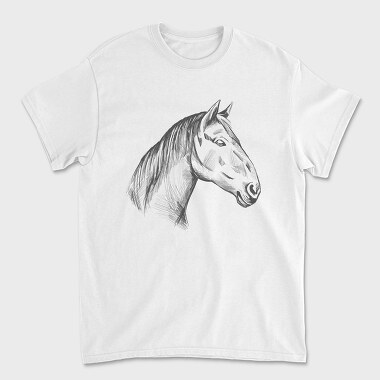 Unisex Men's T-Shirt, Horse Hand Draw