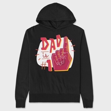 Dad Is No 1, Unisex Men's Hoodie
