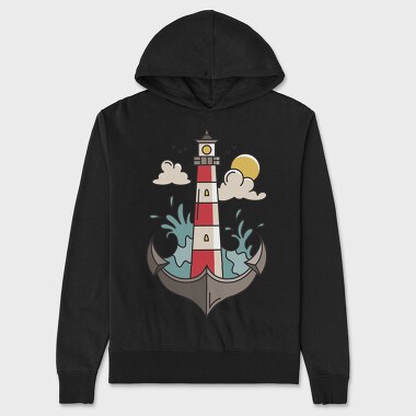 Anchor Lighthouse, Unisex Men's Hoodie