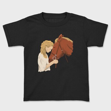 Girl Horse Watercolor, Kids' T-Shirt