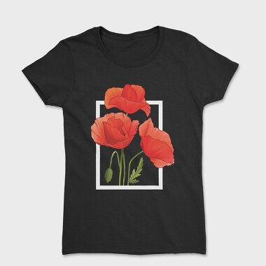Watercolor Poppies, Women's T-Shirt