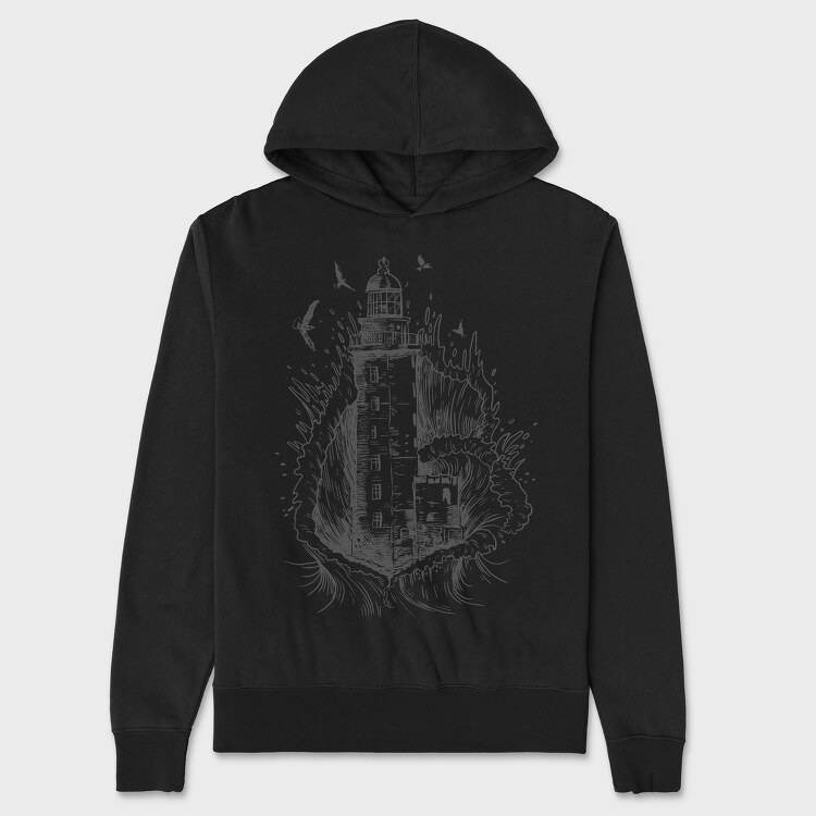 Lighthouse Wave, Unisex Men's Hoodie