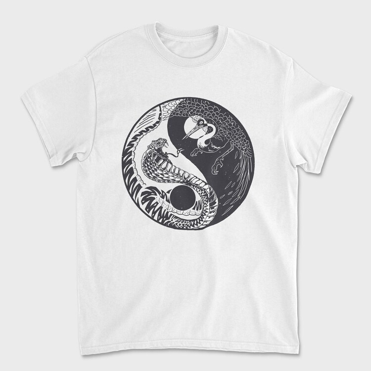 YingYang Crane Snake, Unisex Men's T-Shirt