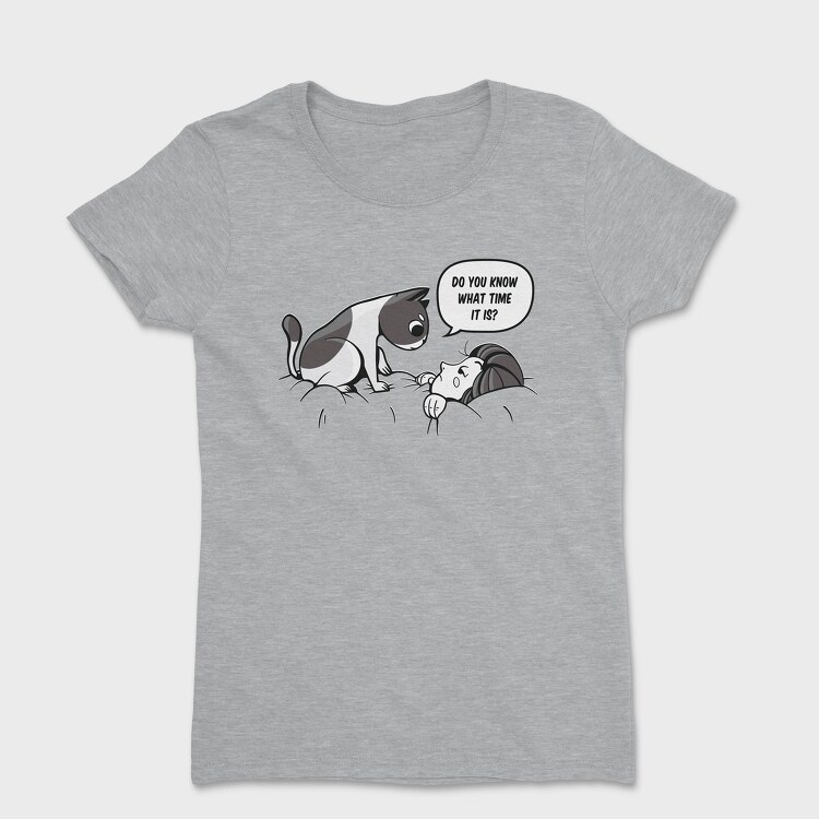 Cat Waking Up Girl, Women's T-Shirt