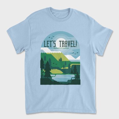 Unisex Men's T-Shirt, Let's Travel