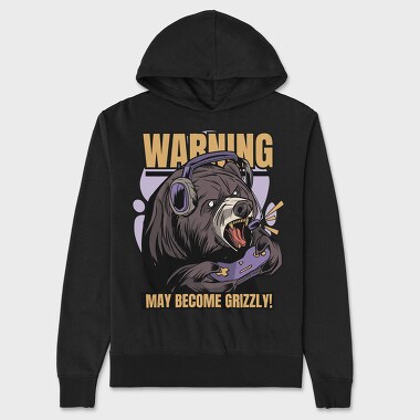 Gaming Bear Angry, Unisex Men's Hoodie