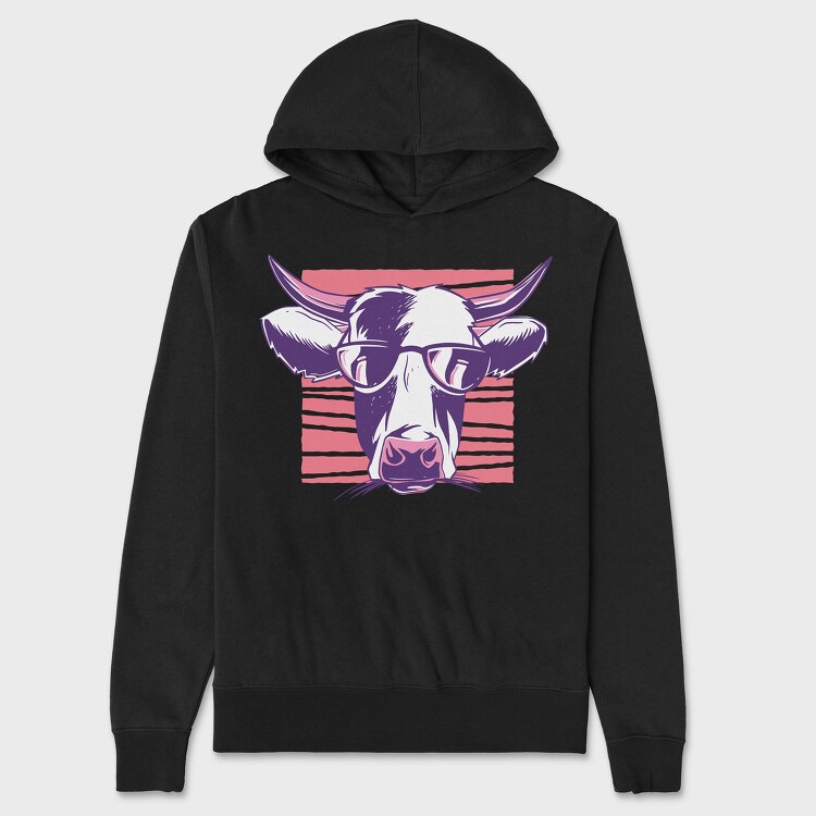 Cow Galasses, Unisex Men's Hoodie