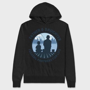 Father And Daughter Fishing, Unisex Men's Hoodie