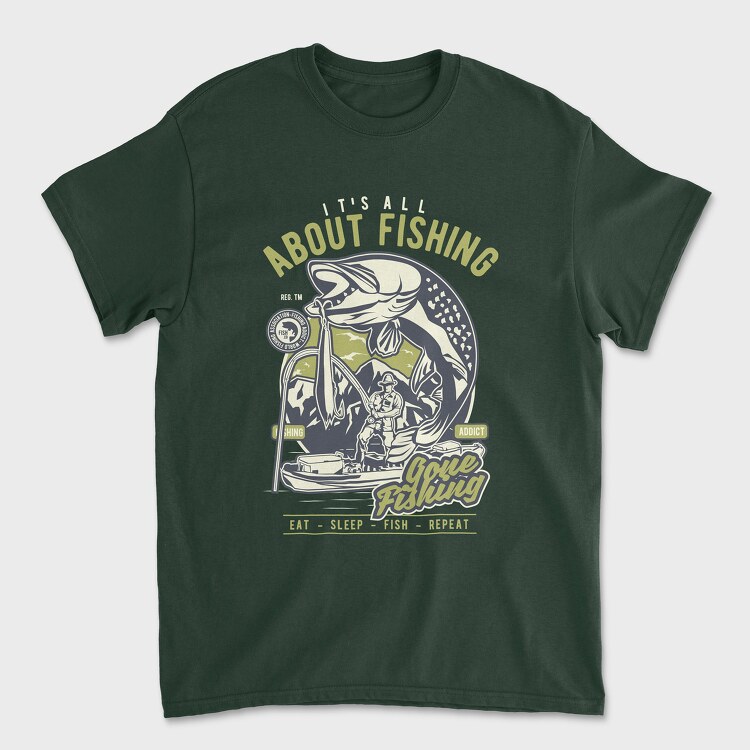 All About Fishing, Unisex Men's T-Shirt