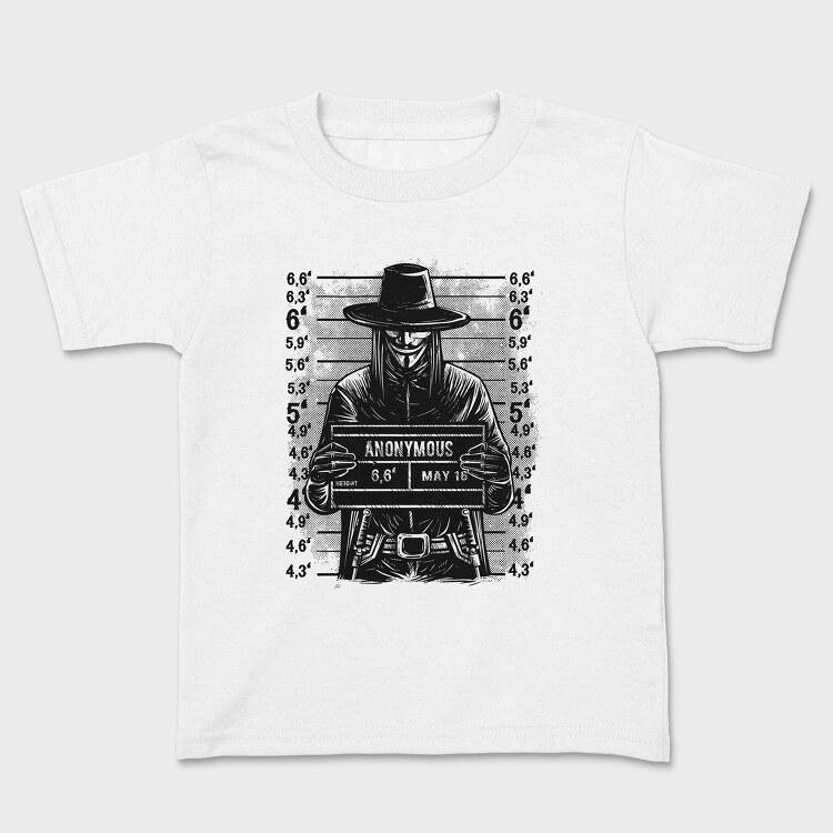Anonymous Mugshot, Kids' T-Shirt