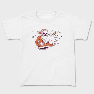 Anti Christmas Vintage Retro Skeleton Santa, Kids' T-Shirt