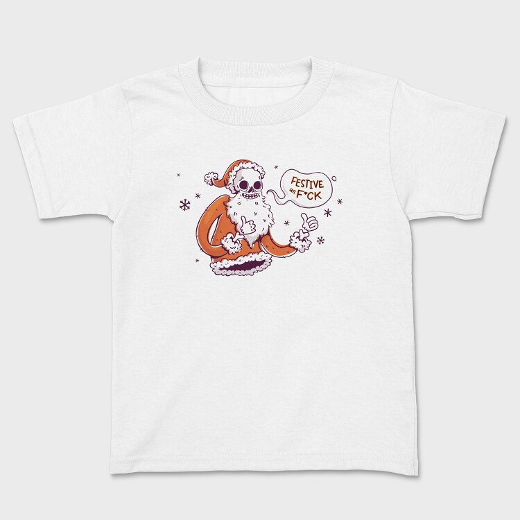 Anti Christmas Vintage Retro Skeleton Santa, Kids' T-Shirt