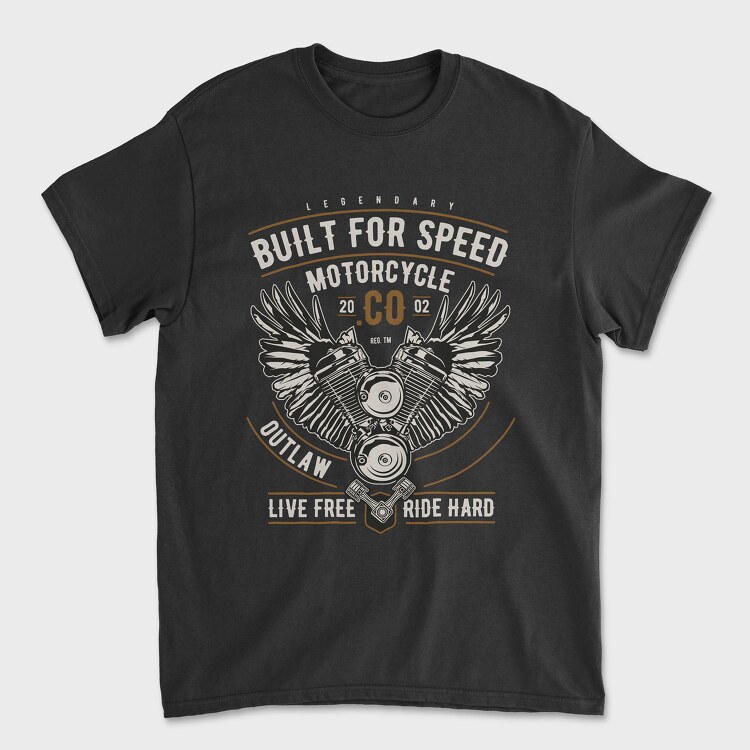 Built For Speed Motorcycle, Unisex Men's T-Shirt