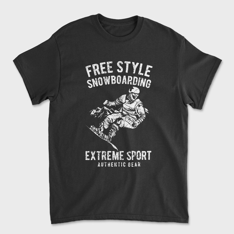 Free Style Snowboarding, Унисекс Мъжка Тениска
