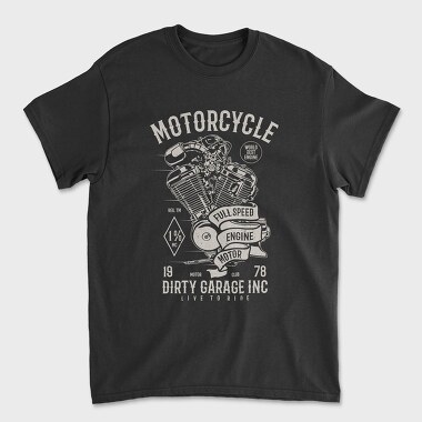 Motorcycle Full Speed Engine, Unisex Men's T-Shirt
