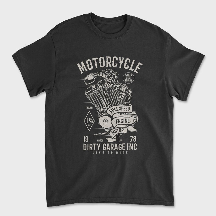 Motorcycle Full Speed Engine, Unisex Men's T-Shirt