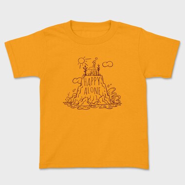 Mountain House, Happy Alone, Kids' T-Shirt