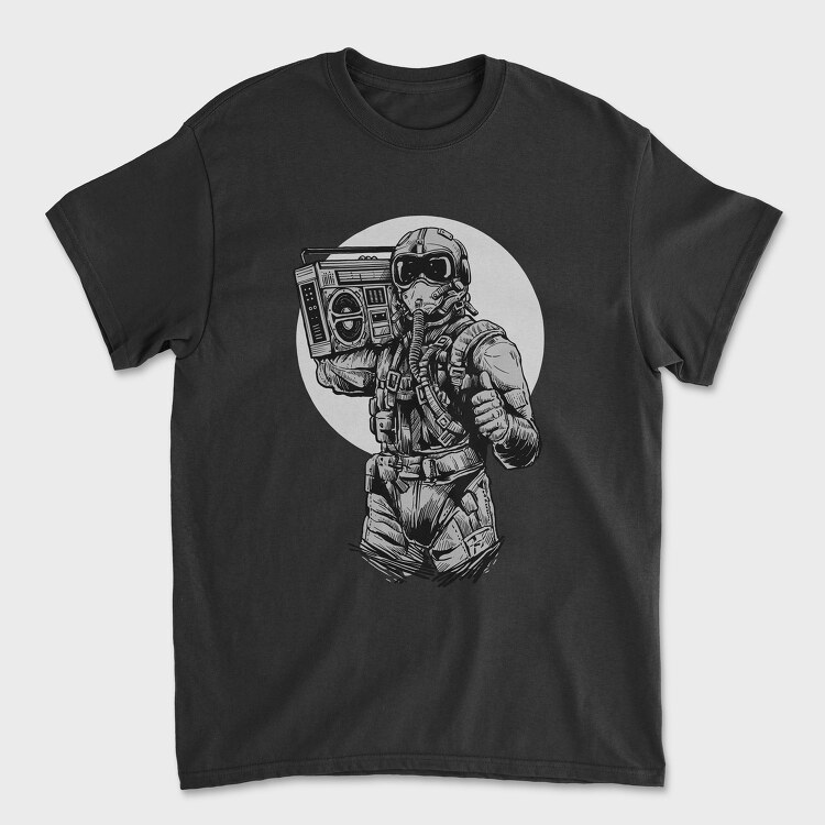 Pilot Fighter Boombox, Unisex Men's T-Shirt
