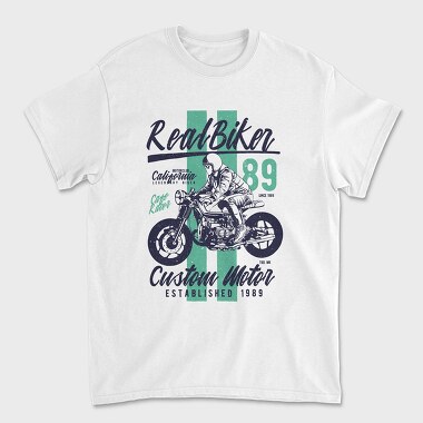 Unisex Men's T-Shirt, Real Biker