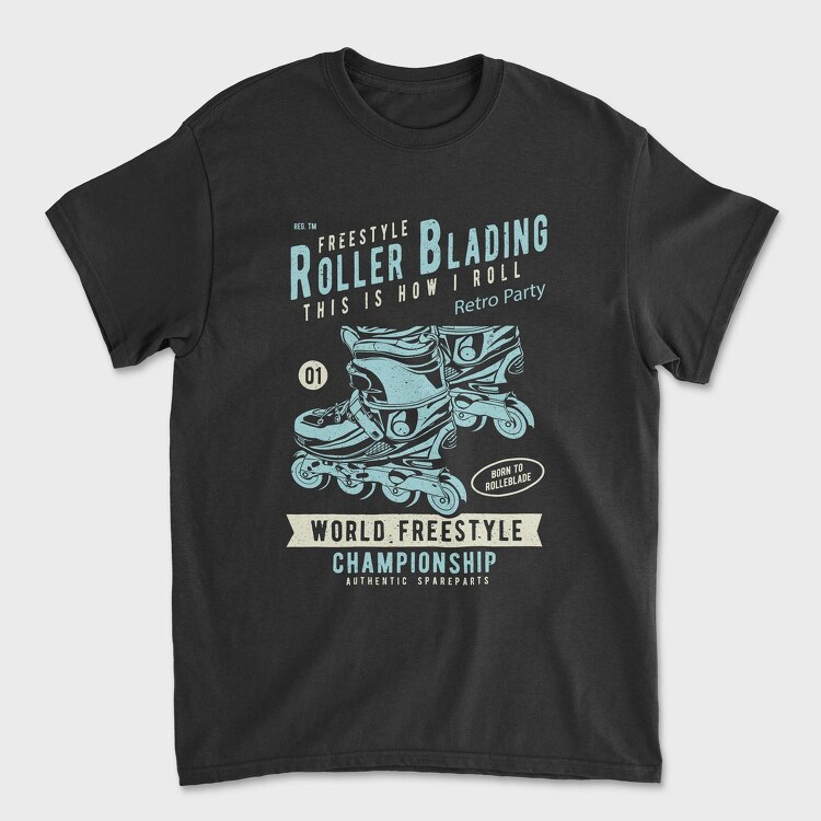 Roller Blading, Унисекс Мъжка Тениска